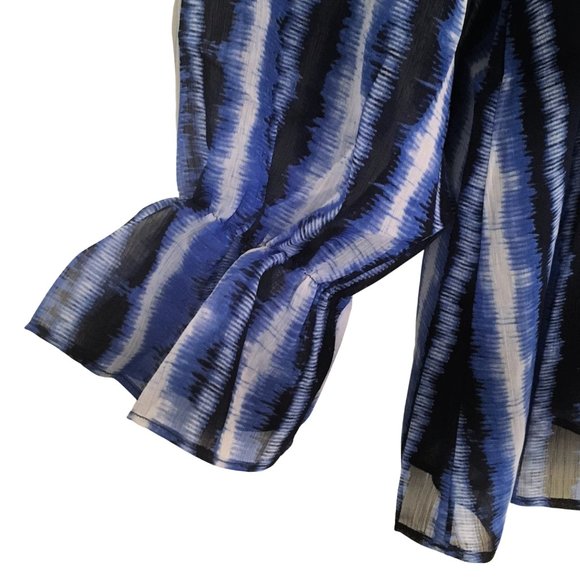 INC International Concepts Blue Tie Dyed Cold Shoulder Halter Top Women's XL NEW - Picture 4 of 4